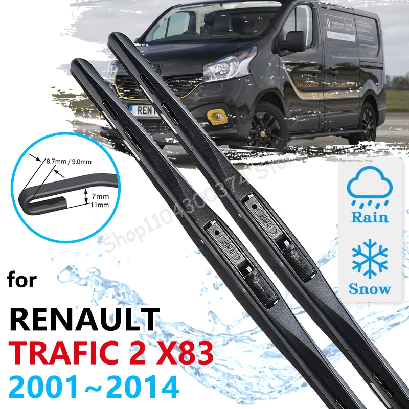 

Car Front Wiper Blades For Renault Trafic 2 X83 Nissan Primastar Opel Vauxhall Vivaro 2001~2014 Windshield Windscreen 2008 2012