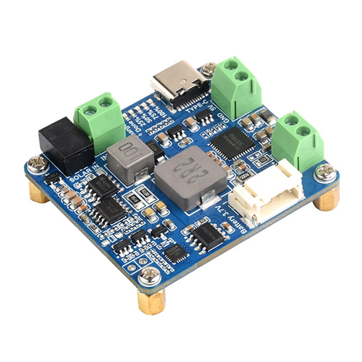 Solar Power Manager Module+Battery Case MPPT Supports 6V-24V Solar Panel Type-C 5V/3A Regulated Output Module