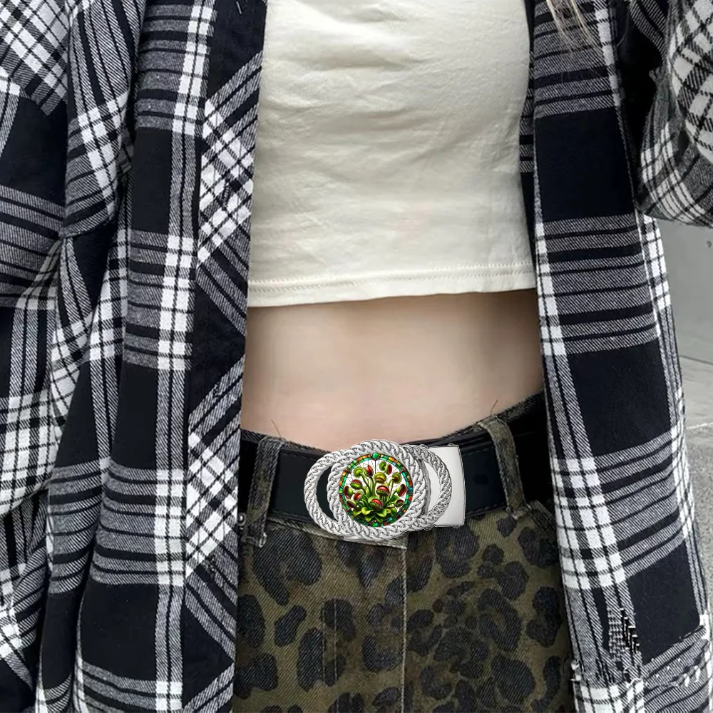 Venus Flytrap Automatic Ratchet Buckle Horror Personalized Belt Accessory, a Perfect Gift for Friends who Love Plants