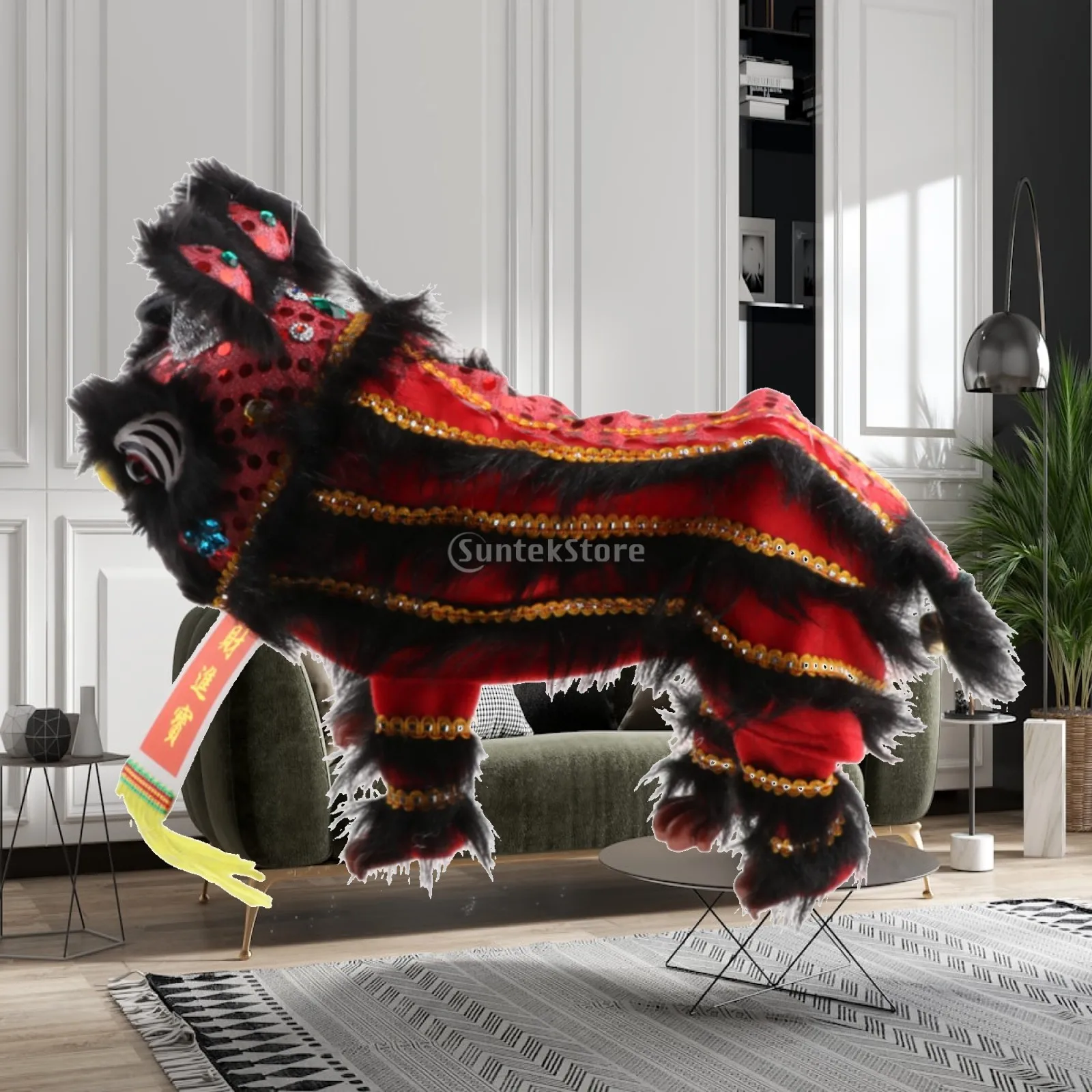 Hand Puppet with Strings and Rod, Asian Figurine Puppet Souvenir Handmade for Adults Lion Dance Lovers Multicultural Projects
