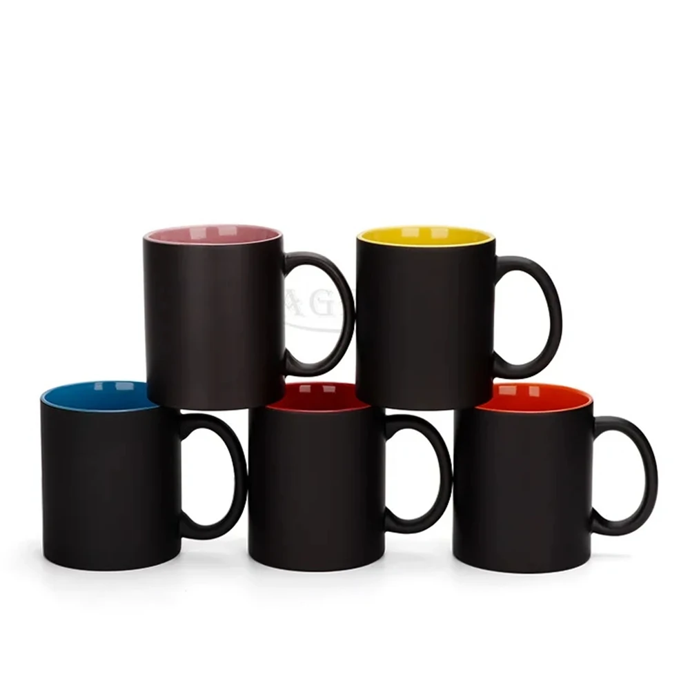 Hot Water Change Color Ceramic Cup Inside Colors For DIY Photo Print Mug Thermal Sublimation Blank Ceramic Mug Coffee Tea Cup