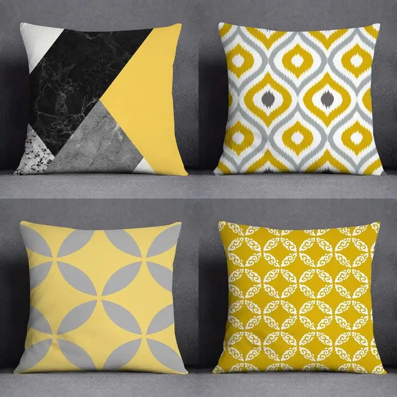 Home Decor Geometric Pattern Digital Print Pillow Covers Pattern Cushion Cover Suitable For Sofa Bedroom Car Pillow Cover