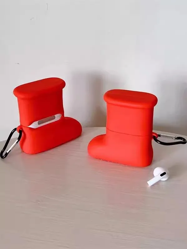 Etui silikonowe na słuchawki Airpods 1 2 3 4 Pro Pro 2 Pro 3, czerwone, akcesoria, pokrowiec