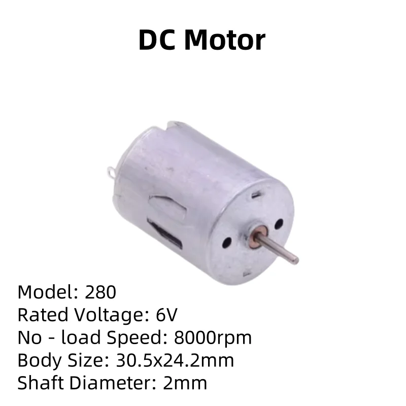 R280 DC Motor (3V/6V/12V), High-Speed High-Torque Motor for Toy Cars, Remote Control Car Motors, Remote Control Boat Motors