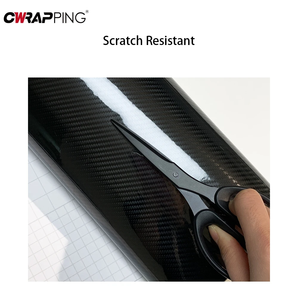 5D Glossy Carbon Fibre Vinyl Wrap Car Stickers Motorcycle Stickers Waterproof No Bubbles for Door Mirrors Pillars Car Interior
