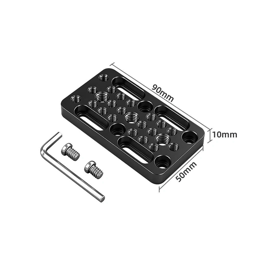 Multifunktionale Schnellwechsel-Montageplatte mit 1/4" 3/8" Schraubenlöchern aus Aluminiumlegierung für DSLR-Kamera-Stativhalterung – Detail 8