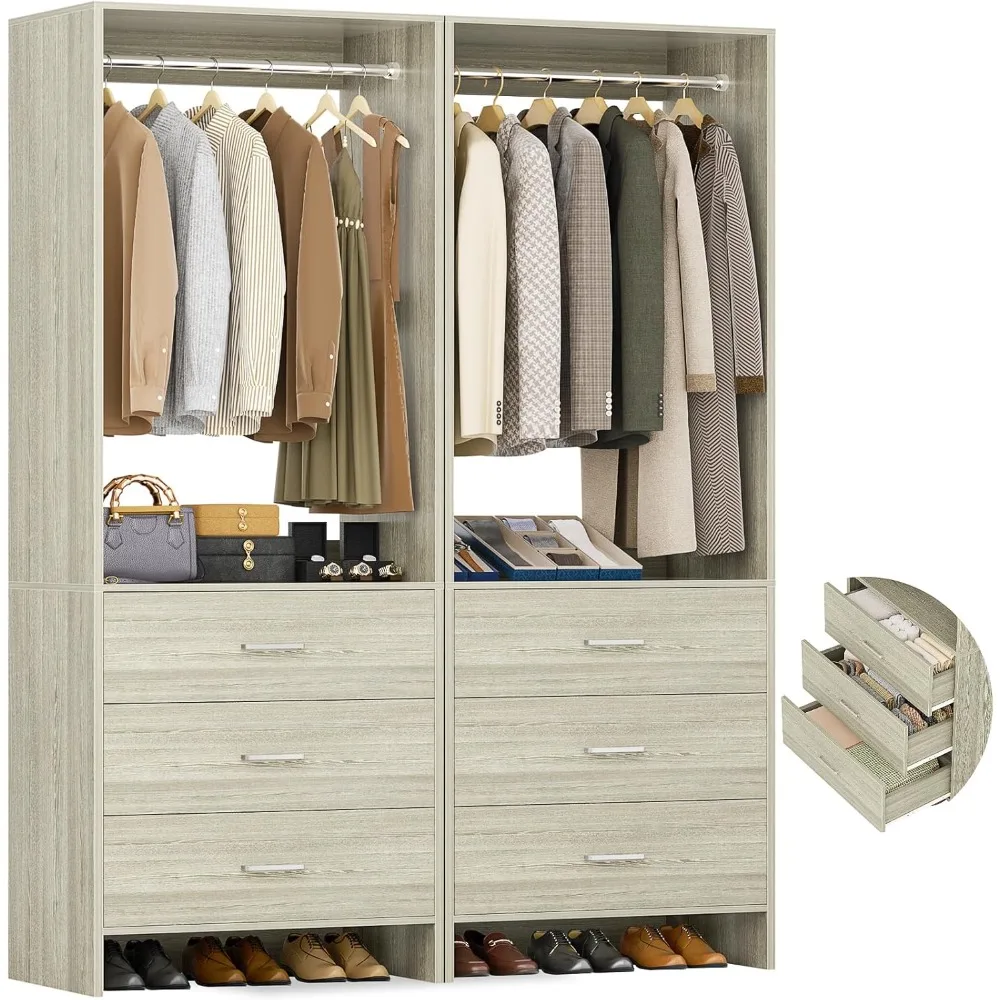 

Closets System Closet Organizer, Wood Closet Organizer System, Walk-in Closets or Small Closets Wardrobe, Clothes Rack