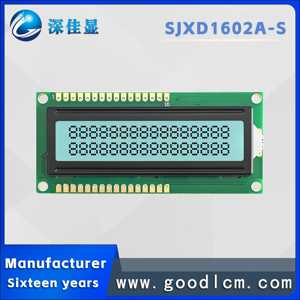

Высокая долговечность SJXD1602A-S FSTN Белый положительный ЖК-экран 1602, матричный ЖК-экран со светодиодной подсветкой, модуль дисплея LCM символа