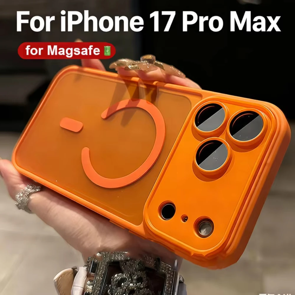 Coque de téléphone de luxe givrée pour iPhone 17 Pro 16 15 14 13 12 11 Pro Max Plus Air, compatible MagSafe, transparente mate et magnétique