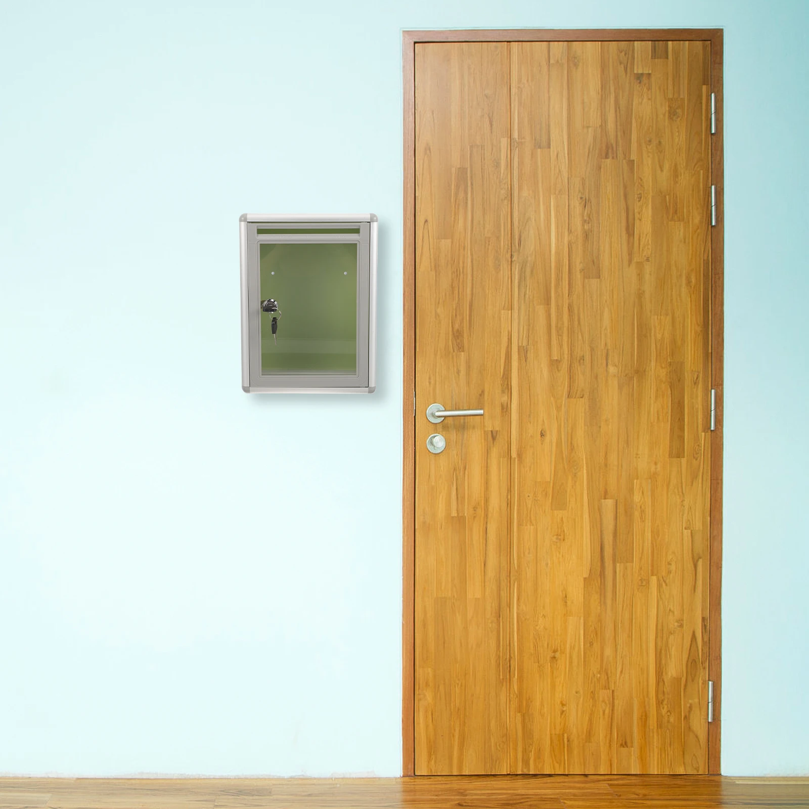 

1Pcs Transparent Wall Mounted Post Box Aluminium Alloy Lockable Mailbox Large Capacity Suggestion Box Office Home Use