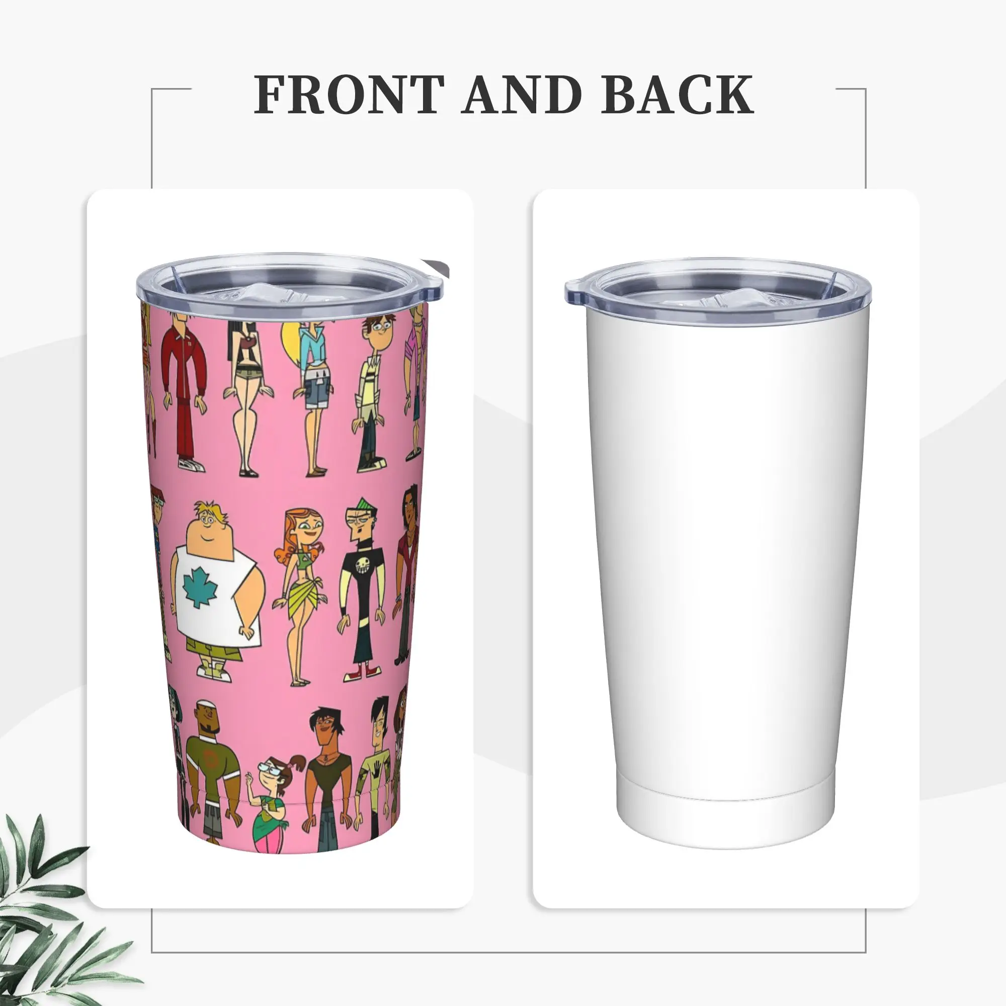 Totals Dramas Pink Tumbler Vacuum Insulated  Coffee Cups Stainless Steel Car Mug Water Bottle, 20oz