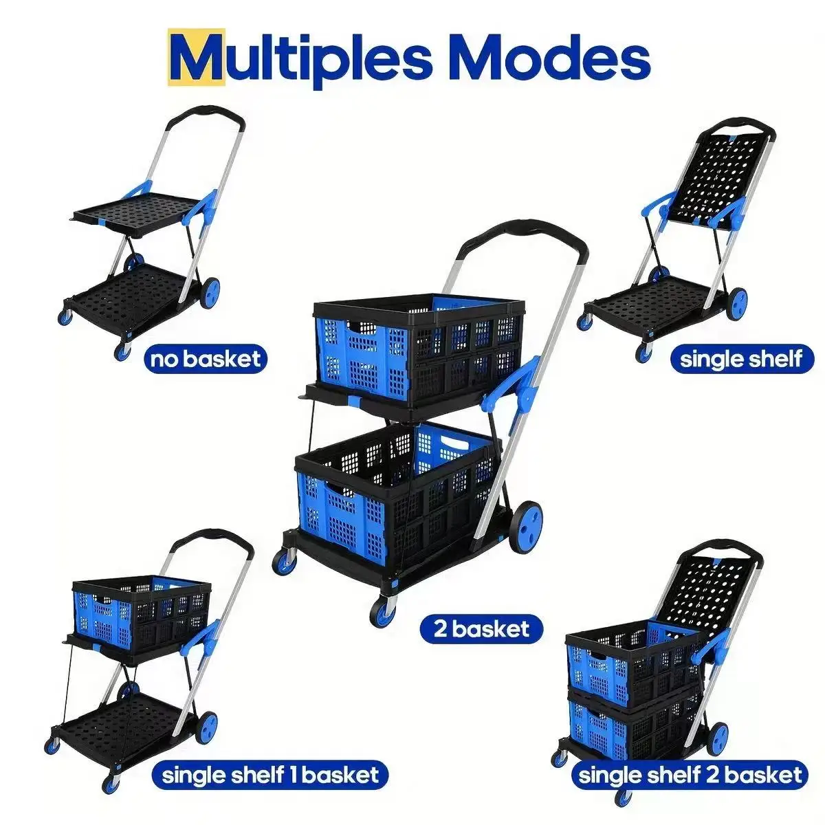 Best-selling Multi-functional Double-layer Folding Trolley Two Tier Floding Hand Truck