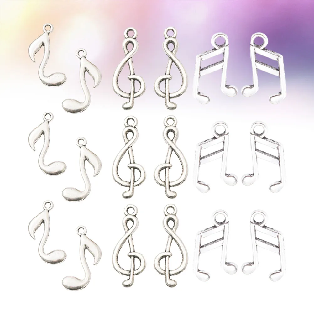 

90Pcs Note Pendants DIY Craft Set Creative Alloy Charms Keychain Necklace Decoration Accessories DIY Pendant Keyring Pendant