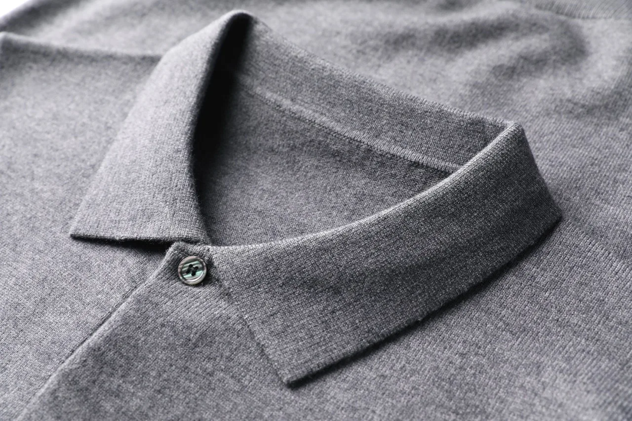 Herren Wollmischung Polo-Pullover Schwergewichtiger Warmer Strickpullover Anti-Pilling Weicher Griff Langarm-Pullover Herbst Winter – Detail 2
