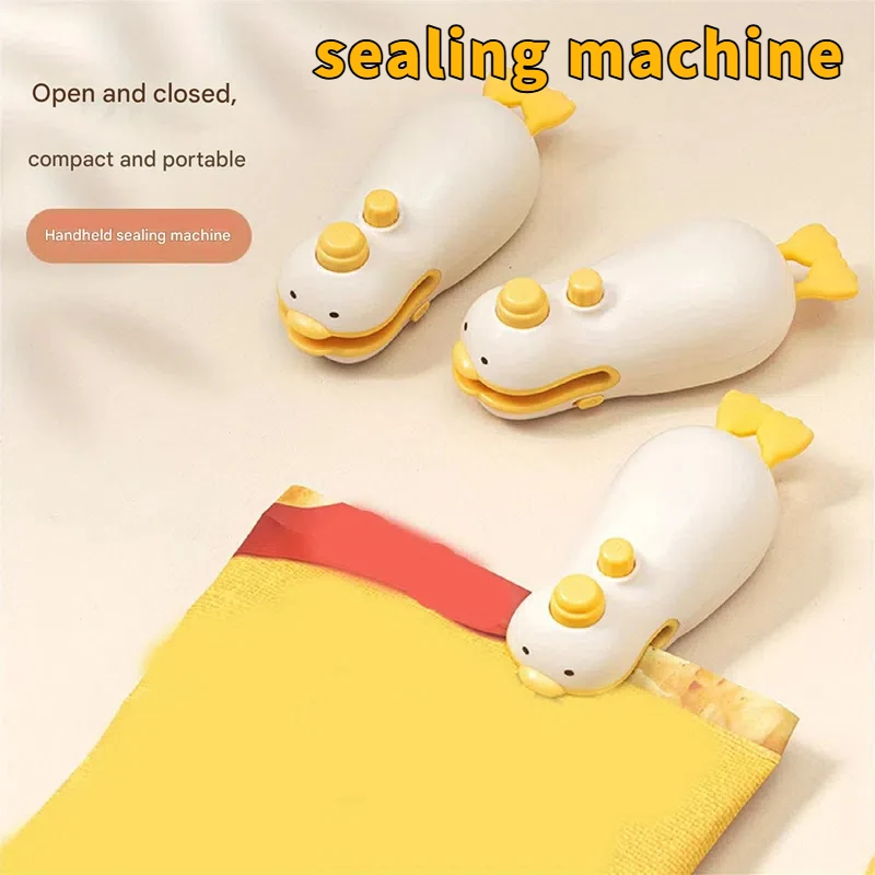 2 で 1 ミニハンドヘルド真空シーラーかわいいアヒル充電式磁気バッグシーラー鮮度ポータブル使いやすいキッチンガジェット新
