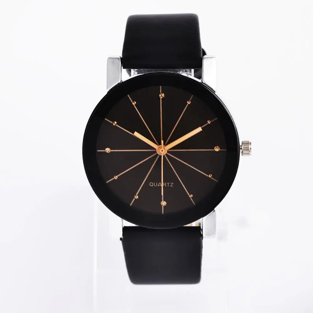 New Fashion Couple Watches Korean Style Watch Ladies And Men Clock erkek kol saati Casual Quartz Leather Band Wristwatches