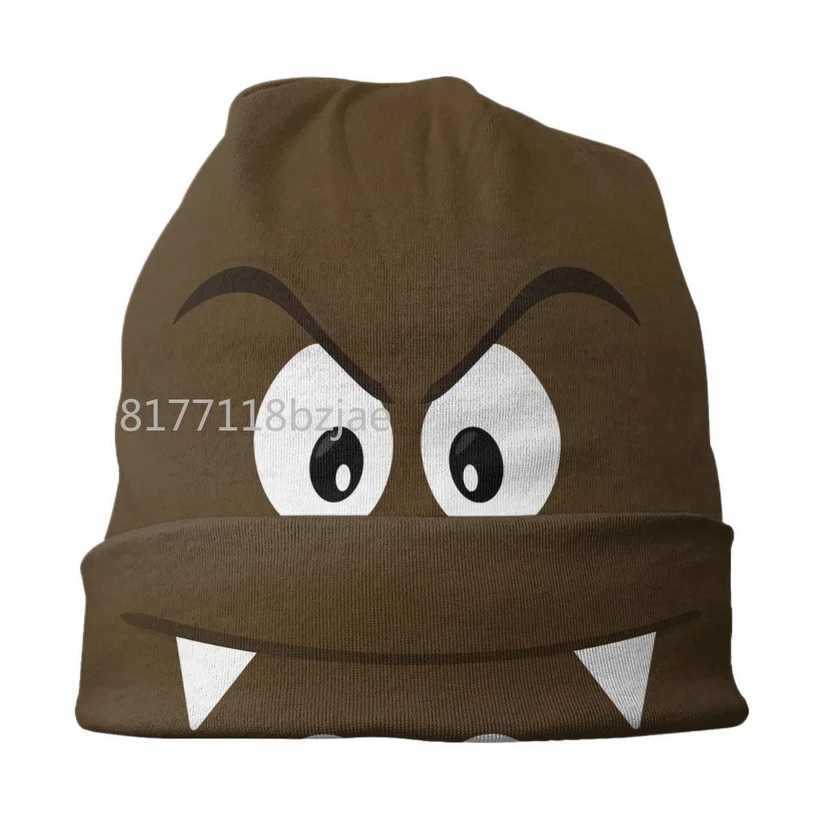 Cartoon Game Goomba Face Bonnet Hat Knit Hat Men Women Hip Hop Unisex Winter Warm Beanies Cap