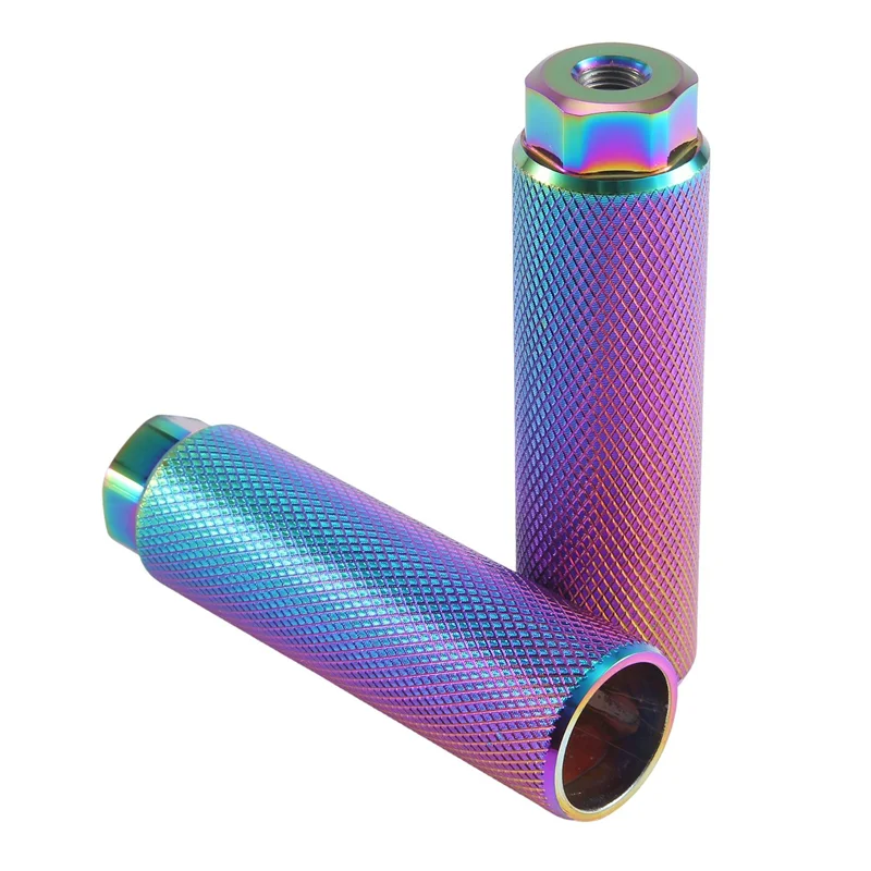 L71A 4 Pcs Aluminum Alloy Foot Stunt Peg For Bike 3/8Inch Axle Footrest-Lever Cylinder Grip Non-Slip Axle Foot Pegs