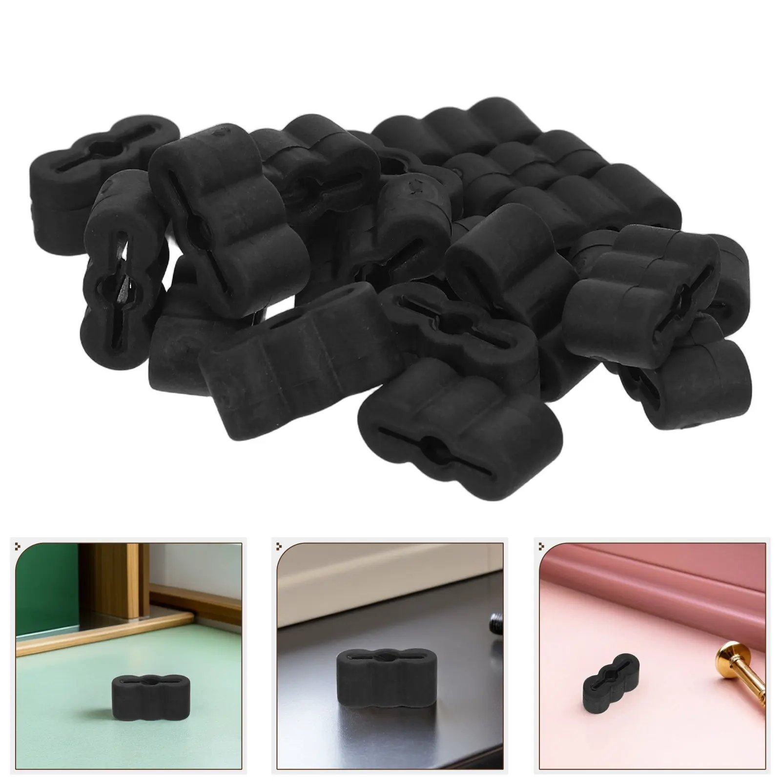 20Pcs Drawer Slide Safety Clips Anti-Slide Out Stoppers Rubber Bumpers Replacement Parts for Cabinet Dresser Wardrobe