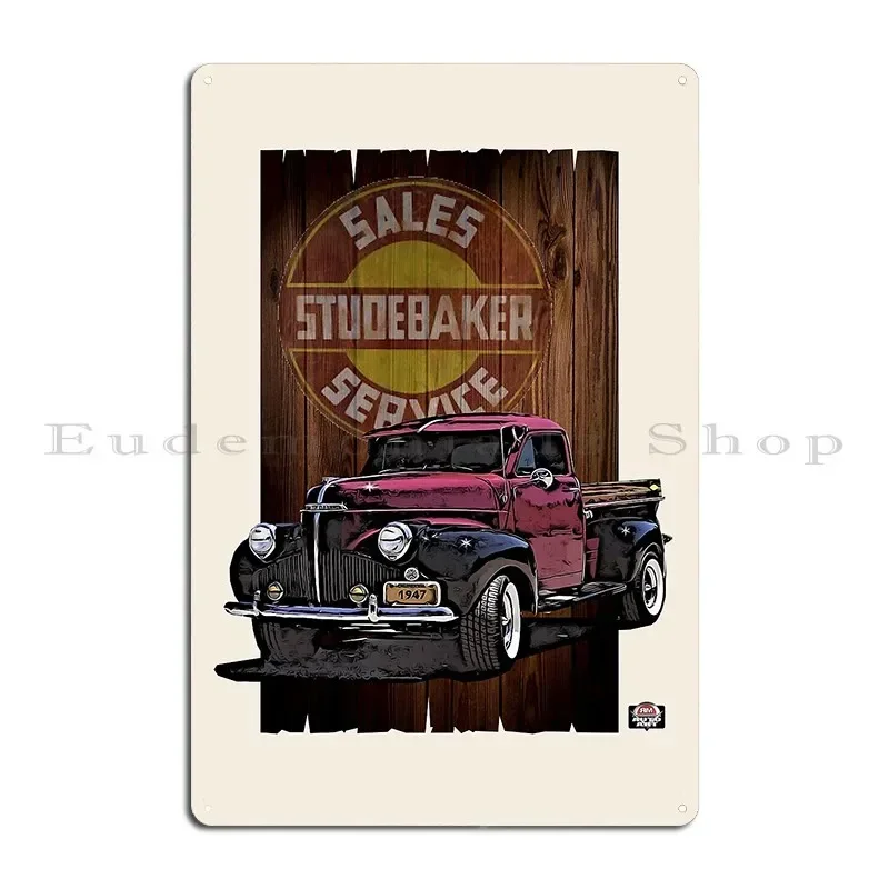 Classic 1947 M5 Studebaker Pickup Truck Metal Signs Print Wall Cave Cave Wall Plaque Plates Tin Sign Poster