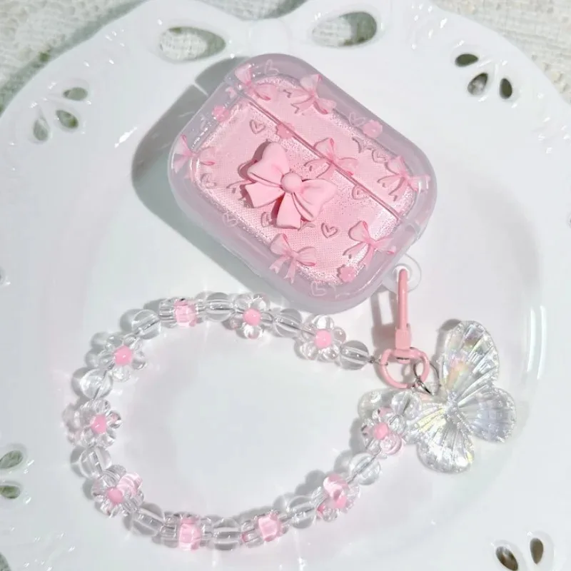 ل أبل AirPods 4 2 1 Pro2 الفاخرة القوس تصميم سماعة لاسلكية تعمل بالبلوتوث حقيبة سماعة الاذن واقية مع حزام قلادة ل AirPods 3 حالة