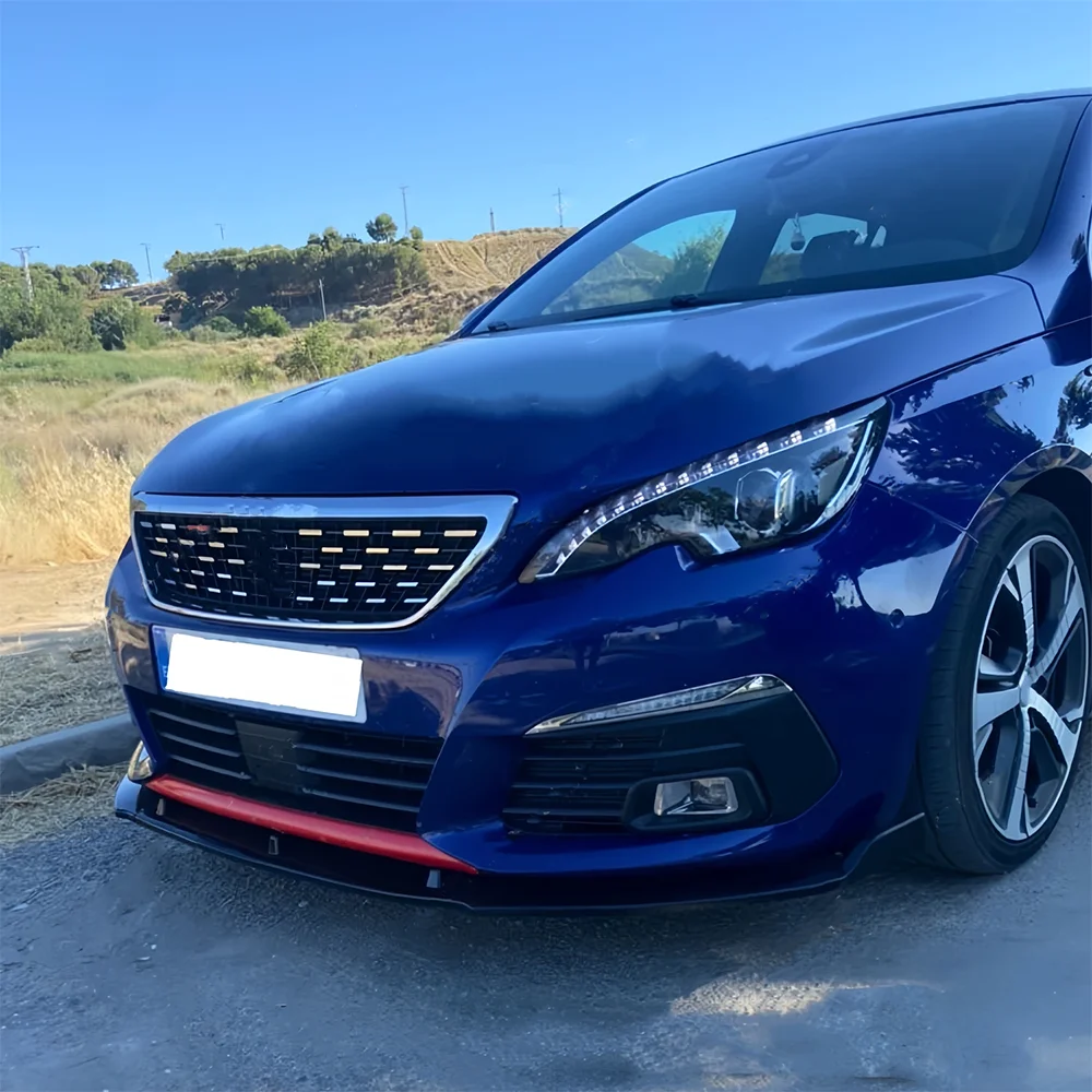 

For Peugeot 308 II T9 S/S GT GT-line Hatchback 2016-2021 Lci Front Bumper Splitter Lip Diffuser Body Kit Spoiler Guard