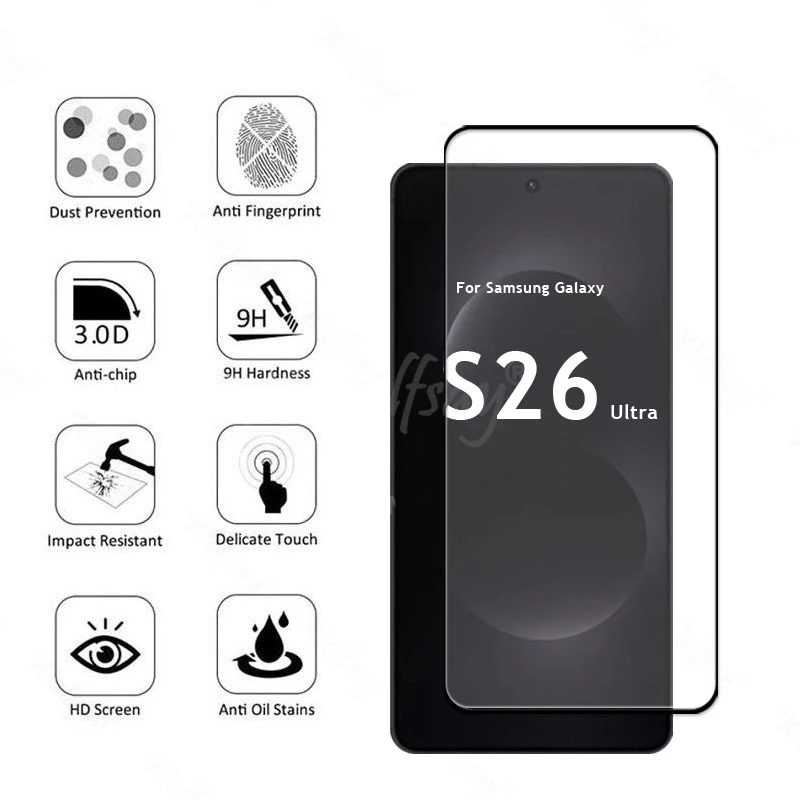4 Stück gehärtetes Glas für Samsung Galaxy S26 Ultra Glas-Displayschutzfolie S26 Ultra S26 Glas Vollständige Abdeckung Anti-Fingerabdruck – Detail 4