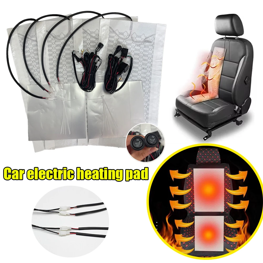 

Обогреватель автомобильного сиденья 12 В, два уровня нагрева, универсальный зимний теплый универсальный электрический обогреватель сиденья повышает комфорт вождения и верховой езды