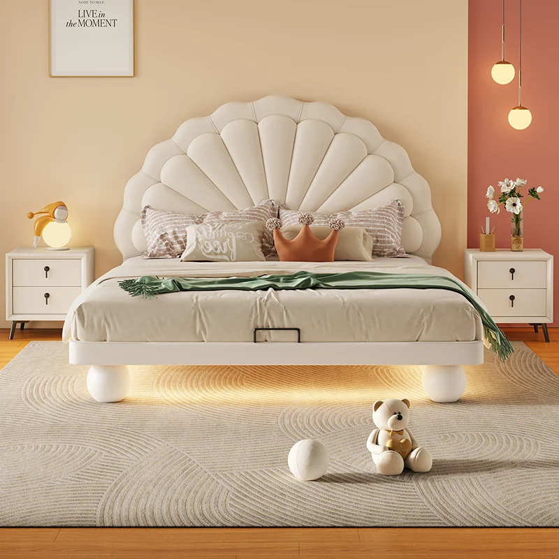 Princess Soft Loft Double Bed Kids Modern DesignWhite Girls Children Beds Single Baby Lit Cabane Enfant Furniture For Bedroom