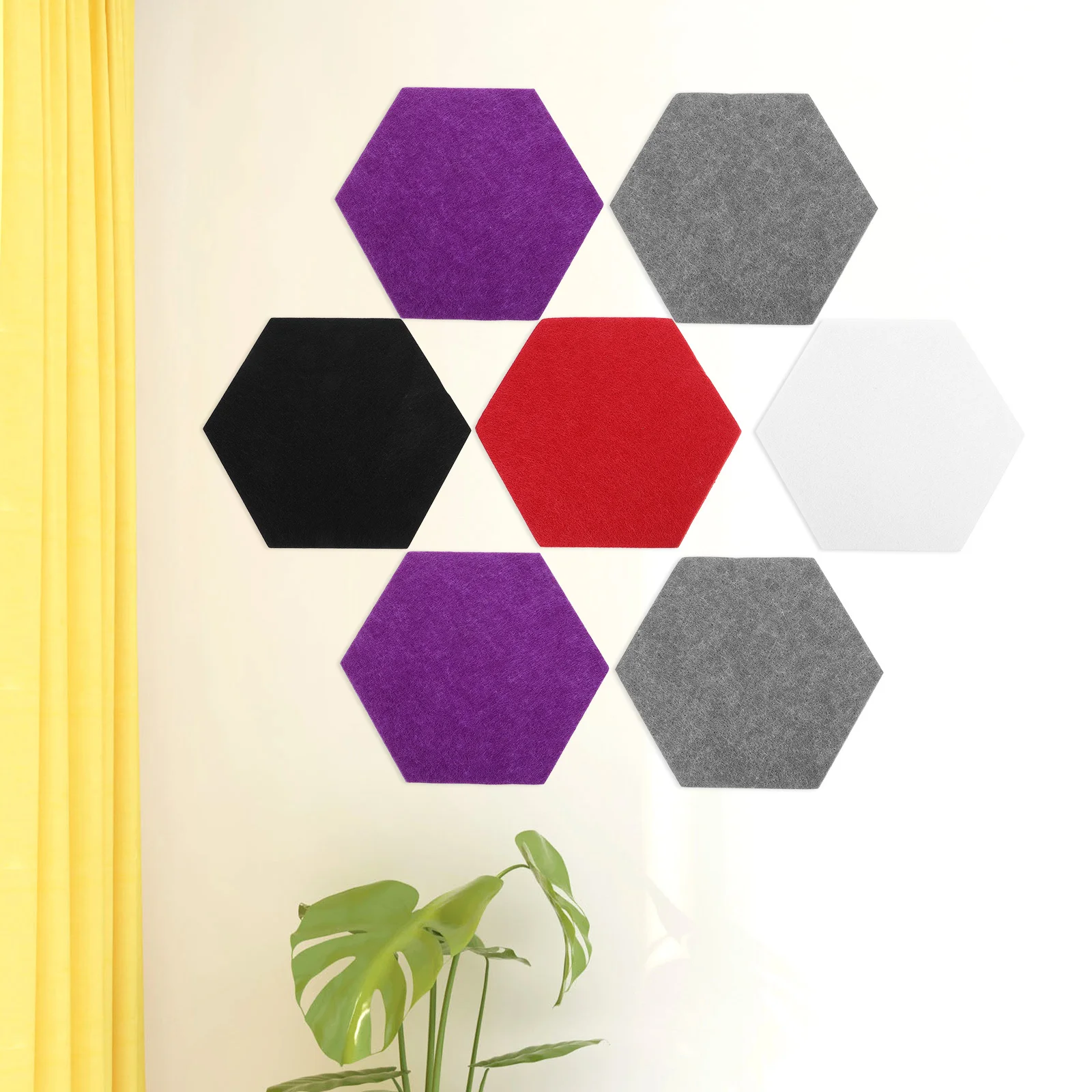 

10Pcs Hexagon Felt Bulletin Board Wall Tiles Adhesive Memo Pin Board Stickers for Home Office Classroom Wall Decoration