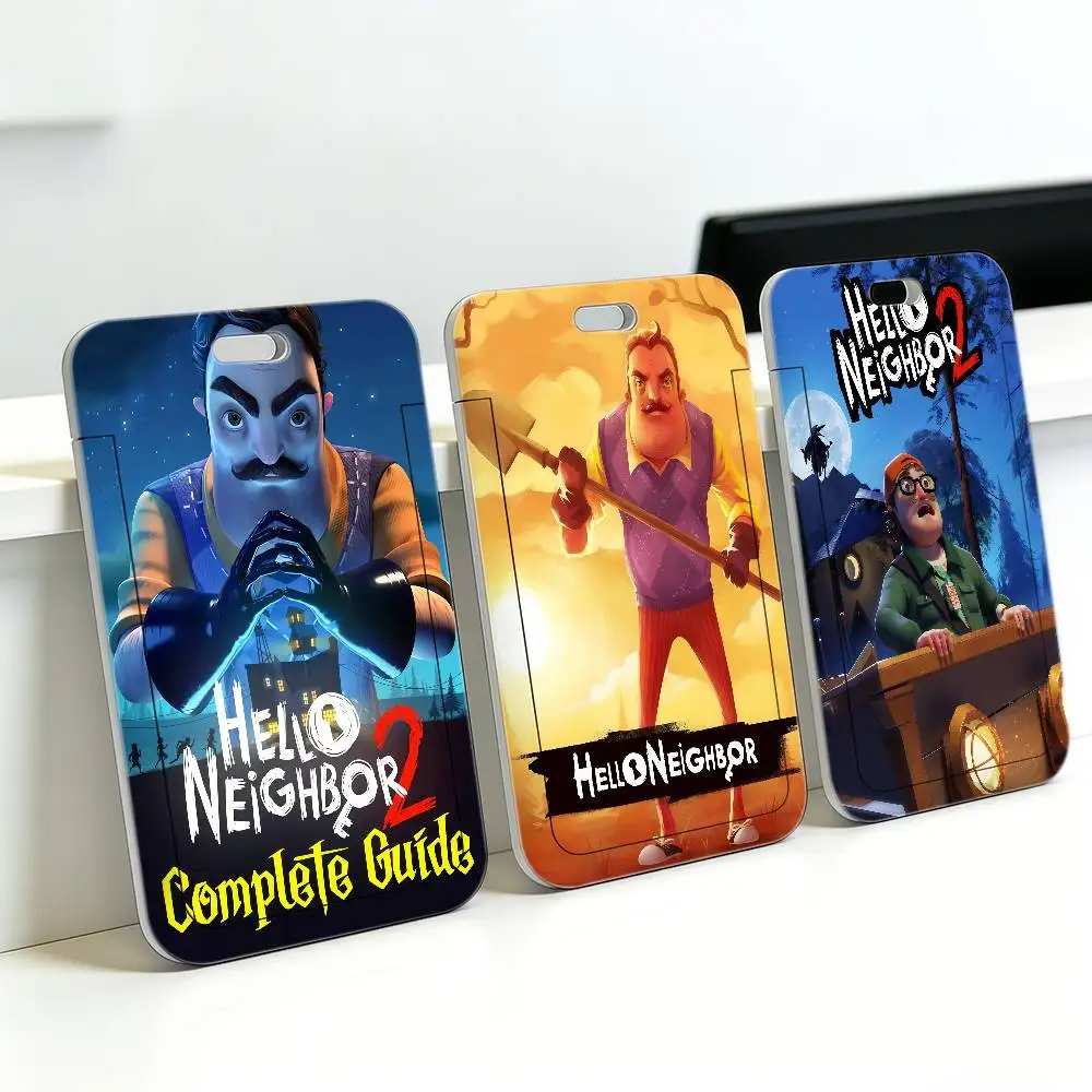 Estuche para Tarjetas Deslizante H-Hello N-NeighborS, Porta Identificaciones, Porta Tarjetas de Trabajo, Porta Tarjetas de Estudiante, Porta Tarjetas de Autobús