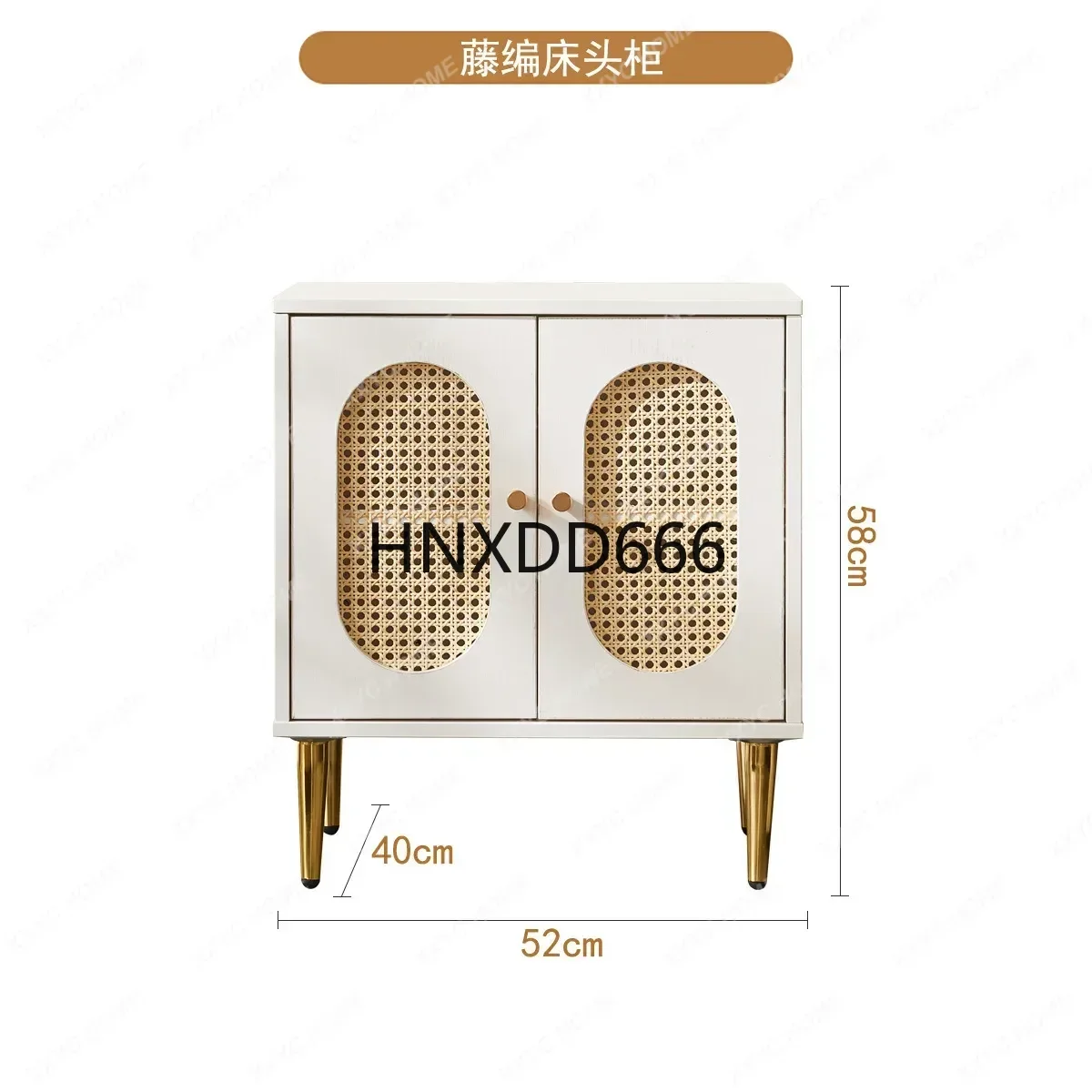 Wabi Sandy Wind Medieval Rattan Bedside Table Nordic Simple Modern Storage Cabinet