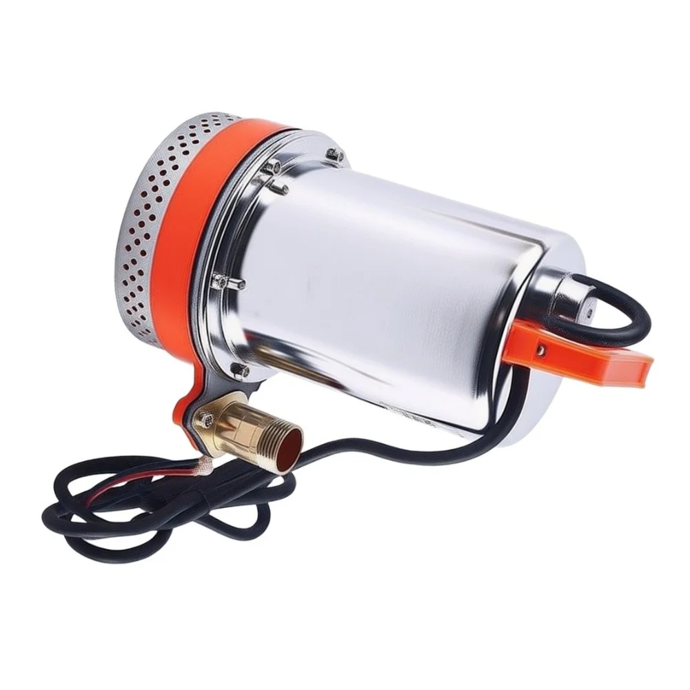 DC 12V Submersible Water Pump for Well Irrigation 26ft Lift 100L Min Flow Stainless Construction Orange DC 12V