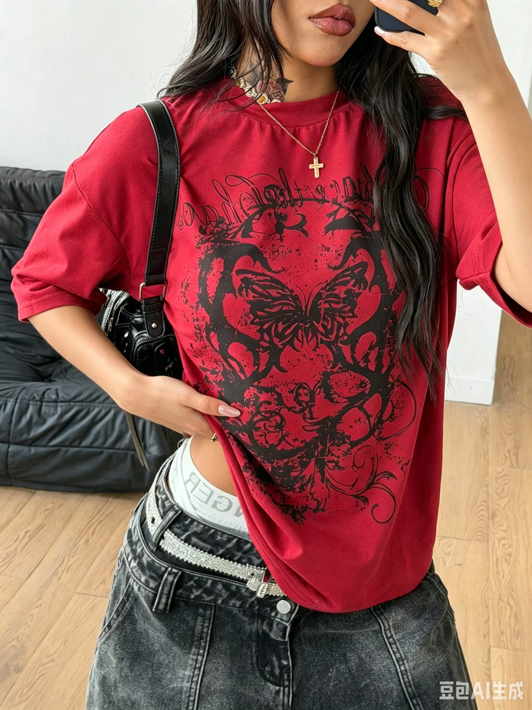Women's Summer Streetwear Casual Hippie Punk Goth Graphics Short Sleeve T-Shirt Fashion Quick-dry Loose Tops Family Matching