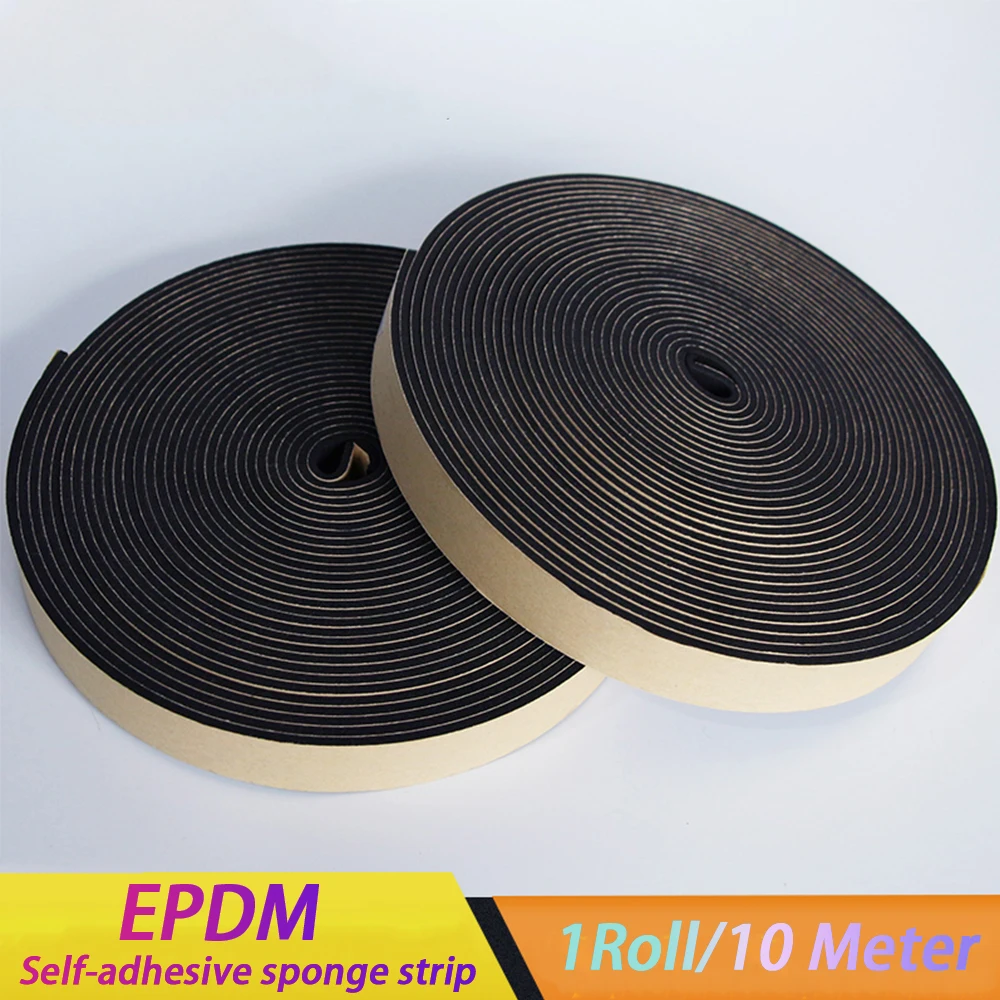 

1Roll 10M EPDM Foam Strip Adhesive Sponge Strip Self-Adhesive Rubber Strip Sealing Strip For Cabinets And Electrical Cabinets