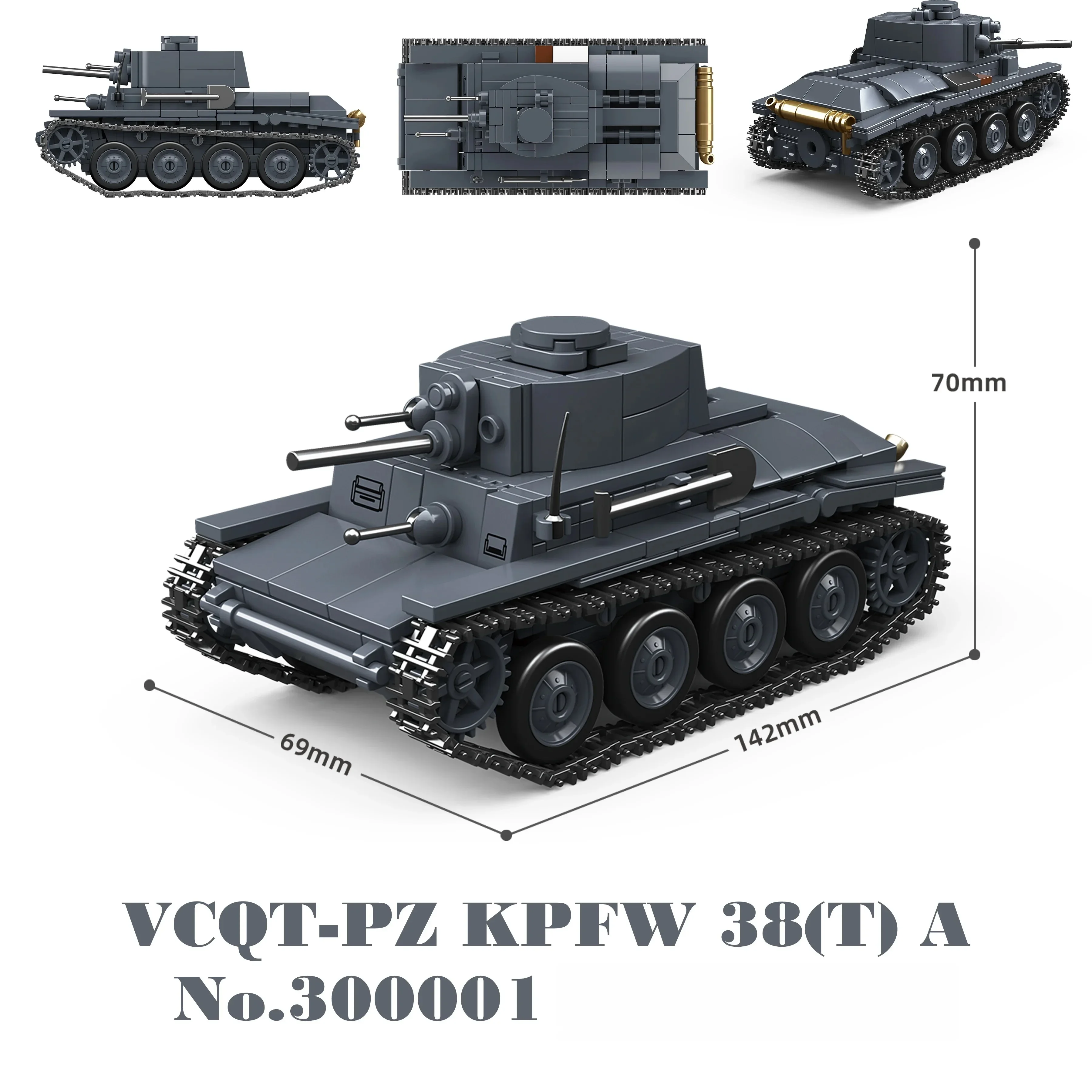 QuanGuan 100332 60 cm Flak Sw-36 & 8,8 cm Flak 37 Schwere Panzer Montiertes Ornament-Spielzeug MOC Puzzle Sammlermodell Geburtstagsgeschenk – Detail 3
