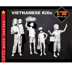 1/72mini Scale Resin Figure Assembly Model Kit Vietnam Women and Kids 5 People Unassembled and Unpainted Free Shipping