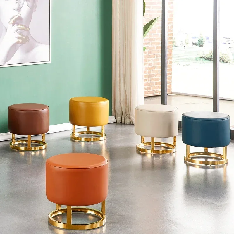 European Style Dinning Bedroom Modern Design  Round Footstools Ottoman Foot Stool For Living Room