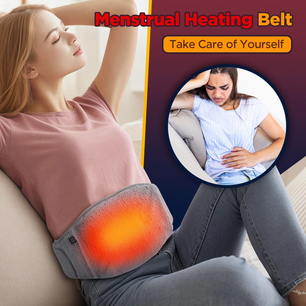 

Uterus Warming Belt Electric Heated Waist Warmer 3 Levels Adjustable Heated Soft Crystal Velvet Heating Rechargeable Hand Warmer