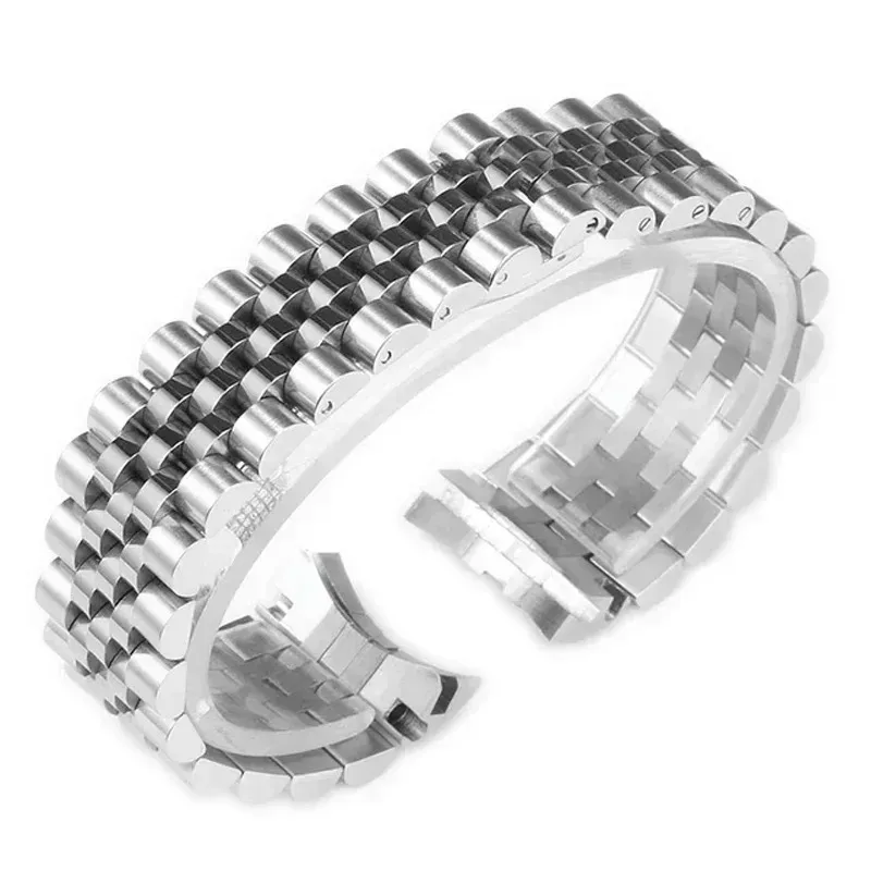 For Rolex DATEJUST DAY-DATE OYSTERPERTUAL DATE Silver Watch Accessories Strap Solid Stainless Steel Watch Band  20mm