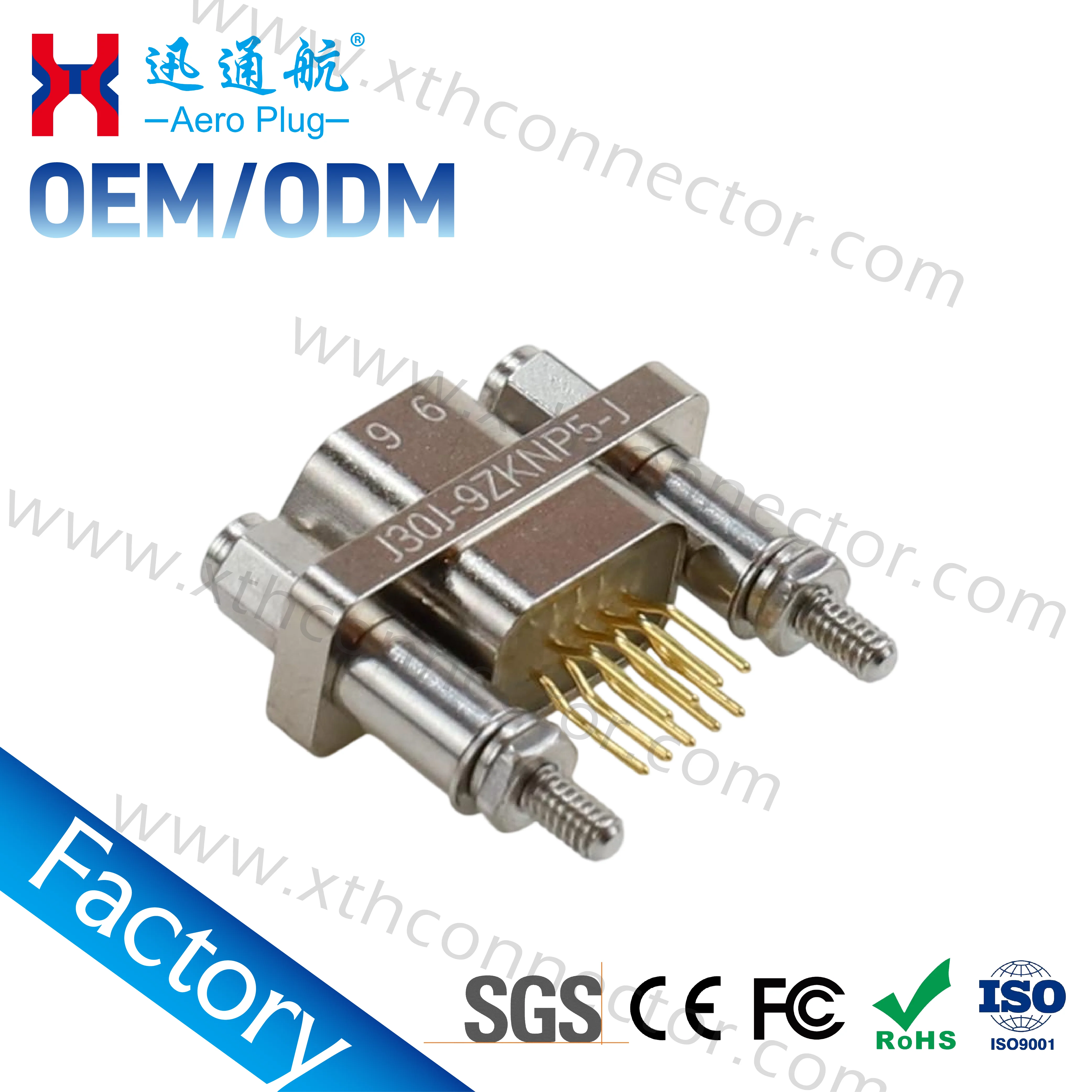 J30J-9TJN-J/ZKN-J Micro Rectangular Electrical Connector For Direct Insertion And Vertical Installation On PCB board 9-core