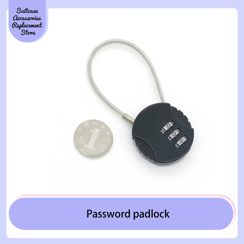 Manufacturer direct luggage zipper lock round padlock luggage accessories combination lock durable material universal anti-skid