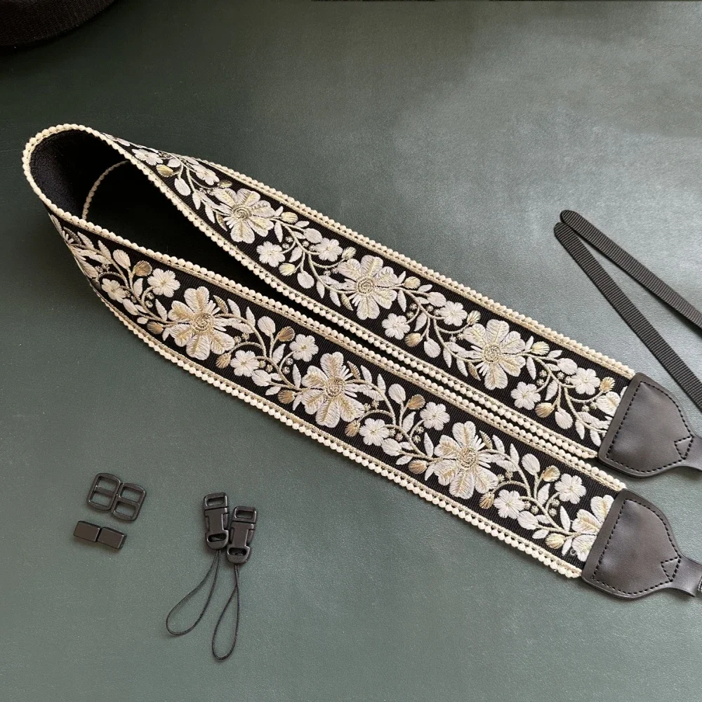 

Hand-embroidered Flowers Portability Camera Neck Shoulder Strap Wrist Strap for Nikon Sony Fujifilm Leica Canon Lumix Camera