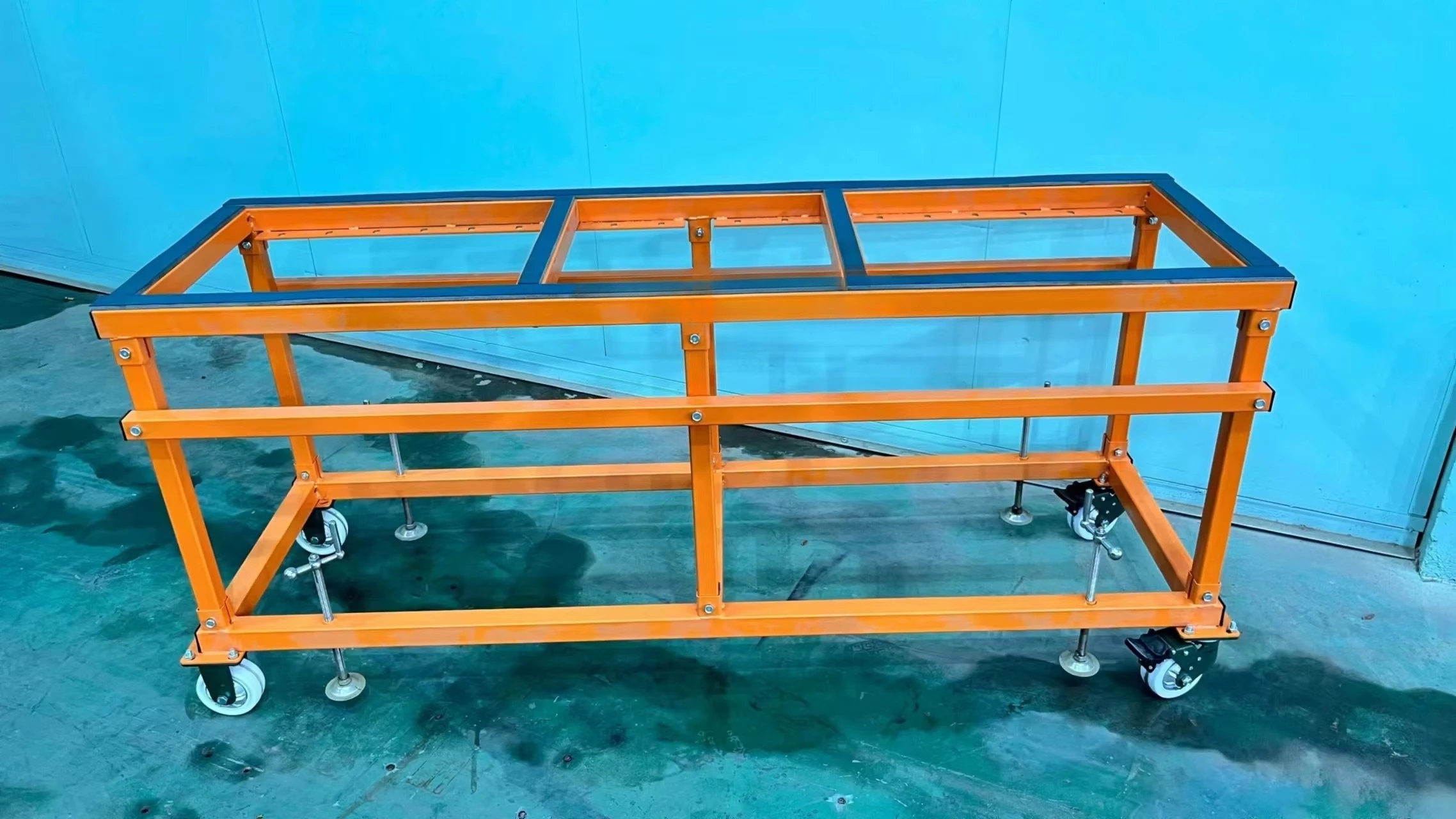 Fabrication Table with Crossbar to Put Tools Work Table Can Be Adjustable for Processing Countertop Basin