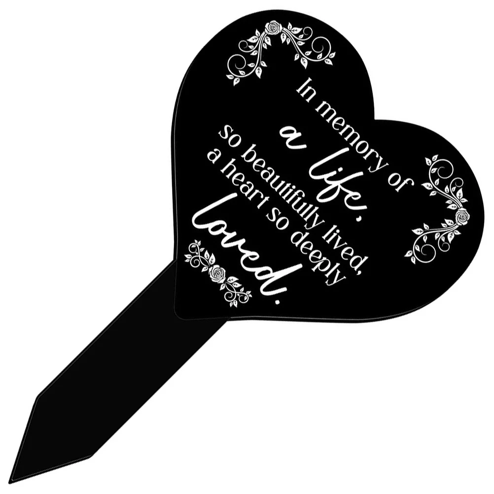 علامة القبر التذكارية الاكريليك حصة القلب للخارجية مقبرة ديكور حديقة اللوحة ساحة متمنيا علامة زخرفة الحديقة