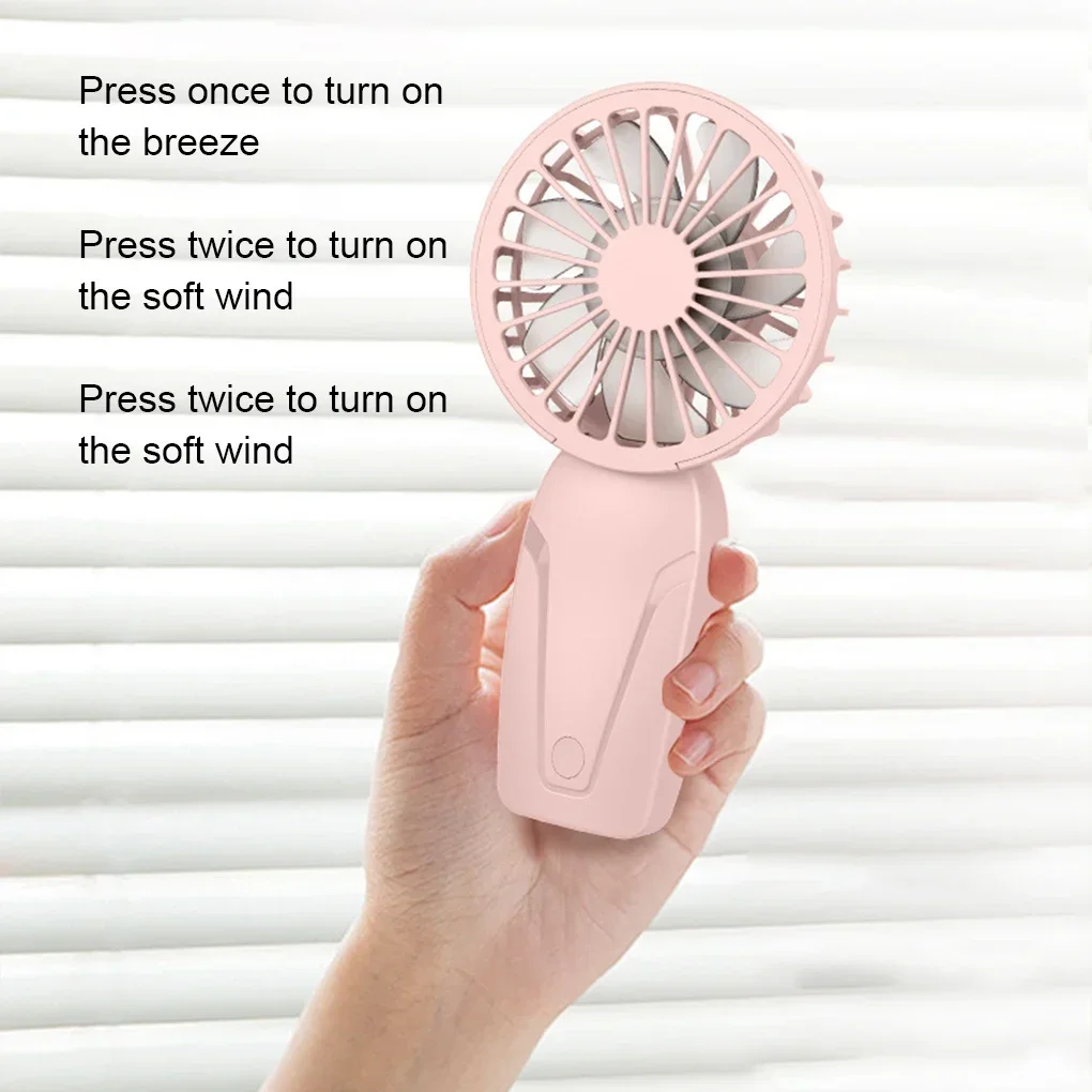 Handheld Strong Wind Mini Handheld Fan Portable Rechargeable Small Cooling Fan Eyelash Mute Cooler