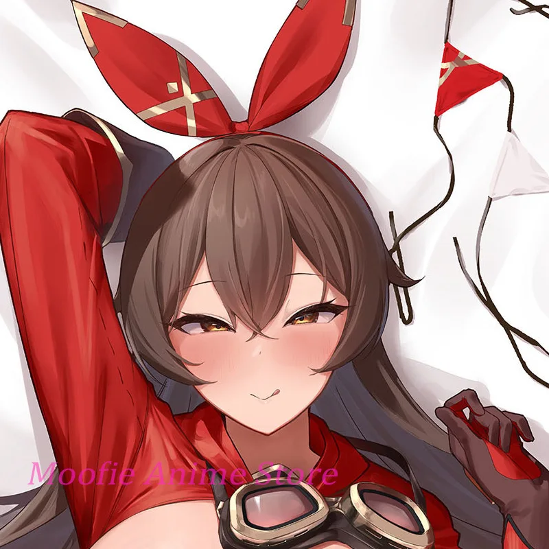 Pillowcase Amber Genshin Impact Dakimakura Anime Life-Size Double-Sided Print 2WAY Body Pillow Cover