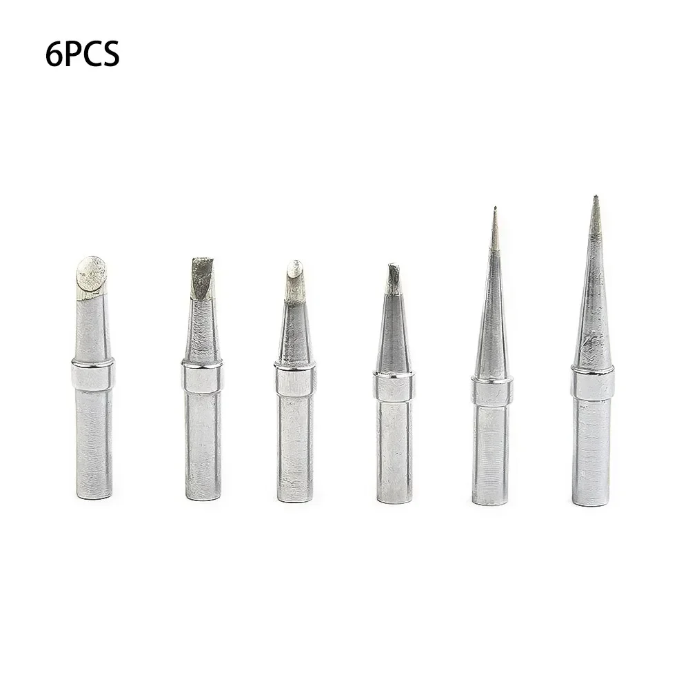 Accessories Equipment Soldering Iron Tips 6pcs Long Conical Metalworking Oxygen-free copper Screwdriver Single Flat