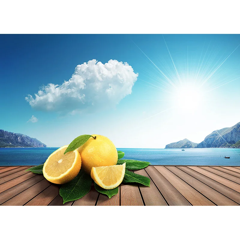 Zomer Tropische Zee Strand Palmen Boom Fotografie Achtergrond Natuurlijke Schilderachtige Foto Achtergronden Fotostudio Props 2133 HHB-02