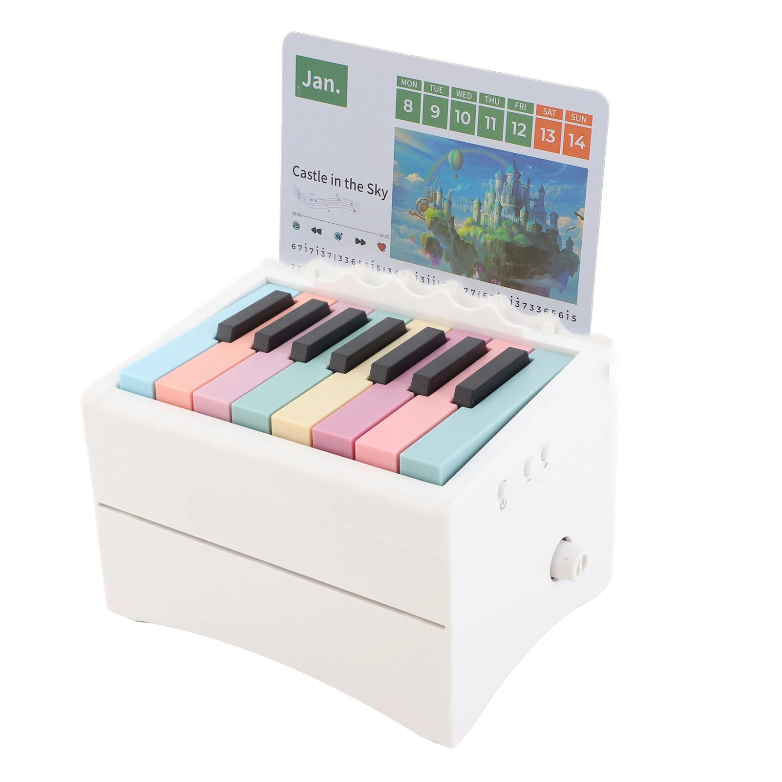 ZK30 Calendario pianoforte USB ricaricabile pianoforte giocabile 52 carte calendario settimanale con spartiti bianche